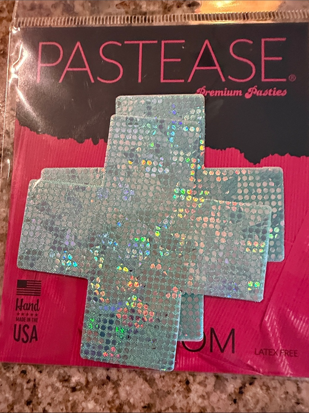 Iridescent Blue Cross Pasties - Women Other